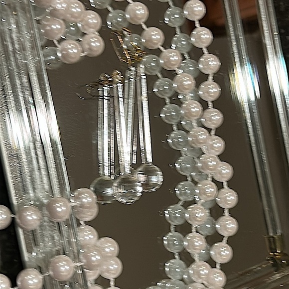 Disco Acrylic Clear Drop Earrings - Picture 9 of 10